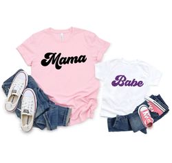 Mama And Babe Matching Shirt, Mommy And Me Shirts,Minimalist Mommy and Me Shirt,Gift for mom,Mothers day Gift,New mom gi