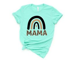 Mama Rainbow Shirt,Mothers Day Gift Shirt,Gift for Mom,Mom Shirt,Trendy Mom T-Shirts,New Mom Gift,Baby Announcement Shir
