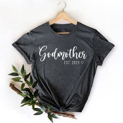 godmother est 2023 t-shirt, gift for mothers day shirt, godmother proposal tee, funny mother gift, godmother shirt, godm