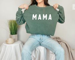Comfort Colors Mama Sweatshirt  Mama Sweatshirt, Mothers Day Sweatshirt, Mother Sweatshirt, Mama Gift Sweater, Retro Mom