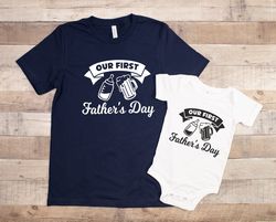 Our First Fathers Day Shirt, Daddy and Me T-Shirt, Father And Son Daughter Matching Shirt, Father Baby Matching Tee, Fat