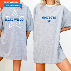 Vintage Here We Go Dallas Cowboys Shirt, Cowboys Nation Sweatshirt Long Sleeve