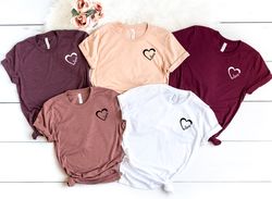 Love Heart Shirt, Pretty Heart Pocket Shirt, Cute Gift for her, Heart Shirt for Women, Love Shirt Women
