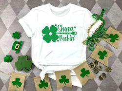 Four Leaf Clover Gift,Guitarist Shirt,Lucky Guitar Player Gift Shirt,St Patricks Day Shirt,Shamrock and Roll Shirt,Sham