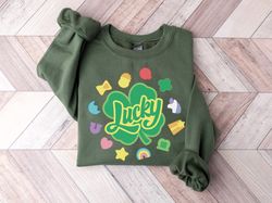 St Patricks Day Sweatshirt, Lucky Charm Shirt, Lucky Sweatshirt, Shamrock Sweater, St Pattys Day Gift, Irish Crewneck, S