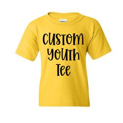 Custom Shirt with Front  Back Print Design on Youth Gildan Tee