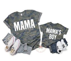 Mamas Boy TShirt, Mommy and Me Outfits Boy, Mom Gift for Mom from Son, Mom Camo Tee, Mom and Son Matching Shirts Valenti