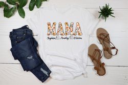 Mama Floral Shirt, Wildflower Mom Shirts,Personalized Mom Shirt With Kids Names,Gift For Mom,Mothers Day Shirt,Custom Ki