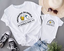 custom drinking buddies dad and baby shirt, father and baby matching shirts, fathers day gift, new dad, fathers day shir