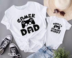 daddys gaming buddy onesie, father and baby gaming matching shirt, gamer dad shirt, new dad shirt, fathers day shirt, fu