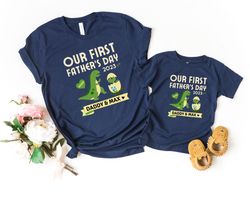 Our First Fathers Day Custom Shirt, Father and Baby Matching Shirt, Dinosaur Matching, New Dad Shirt, Father And Daughte