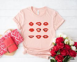 Valentines Day Shirt Lips Tounge Model Love Shirts For Women Tee  Tshirt , Valentine Gift Heart Love Mama Dady Birthday