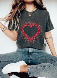 Comfort Colors Valentines Day Shirt, Love Heart Shirt, Valentines TShirt Gift for Her, Womens Boho Valentine Shirt for T