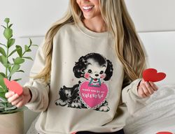 retro valentines day sweatshirt, dog valentines shirt gift for dog lover, valentines gift for her, vintage valentines, t