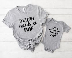 Mama Nap Set, Mother Son Matching Shirts, Mom and Daughter Matching Shirts, Mom and Baby Boy Matching T-shirts, Mother D