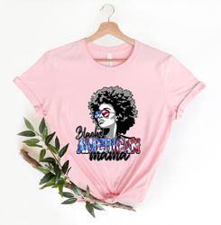 Black American mama shirt, Black woman shirt, American flag shirt, Afro woman shirt, 4th of July Patriotic Shirt, Afro w