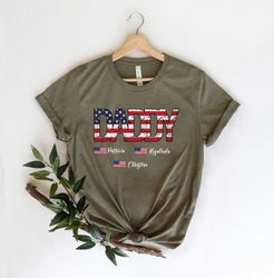 Personalized Daddy Shirt, Custom Dad Shirt, Dad Shirt, Personalized Dad Shirt, Gift for Fathers Day, USA Shirt For Dad,