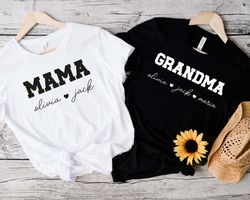 Mom Shirt, Personalized Mom Shirt, Gift For Mom, Gift For Grandma, Shirt With Kids Names, Grandma Shirt,Mom Shirt Kids N