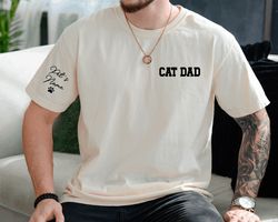 Comfort Colors Cat Dad Shirt,Custom Dad Shirt With cat Names, Fathers Day Shirt, Personalized Dad Shirt, Cat dad Shirt,