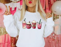 Coffee Valentines Sweatshirt, Iced Coffee Valentine Sweater, Valentines Day Sweatshirt, Valentines Gift, Happy Valentine
