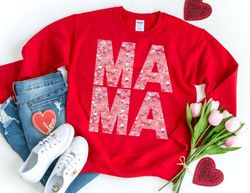 Mama Hearts Valentine Sweatshirt, Mama Valentine Sweatshirt, Mom Valentines Day Sweatshirt, Funny Valentine Gift, Valent