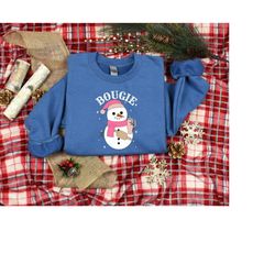 Bougie Shirt, Snowman Sweatshirt, Winter Shirt, Christmas Gift, Cute Snowman Tshirt, Snowman Coffee Shirt, Coffee Shirt,