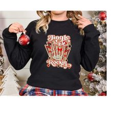 Christmas Shirt, Jingle Bell Rock Sweatshirt, Christmas Party Pullover, Jingle Bell Sweater, Rock Music Lover Gift, Rock