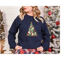 Christmas Sweatshirt, Christmas Cat Shirt, Christmas Animal Tree, Christmas Tree Shirt, Christmas Shirt, Christmas Gift,