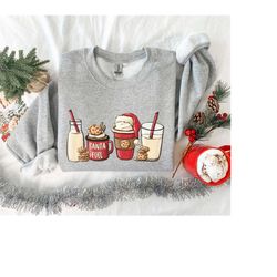 Christmas Sweatshirt, Santa Shirt, Santa Fuel Sweatshirt, Funny Santa Shirt, Santa Coffee Milk Shirt, Santa Cookies Shir