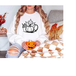 Coffee Pumpkin Football Shirt, Game Day Shirt, Autumn Sweatshirt, Fall Day Shirt, Fall Sweatshirt, Hello Fall Shirt