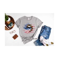 Patriotic Lips Shirt, American Flag Lips, 4th Of July Shirt, USA Women Shirt, Cheetah Lips Shirt , 4th of July Shirt, Am