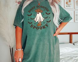 Comfort Colors Boot Scootin Spooky Shirt,Halloween Shirt ,Cowboy Ghost Shirt,Western Halloween Shirt, Cute Spooky Shirt,