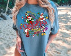 Comfort Colors MickeyS Very Merry Christmas Party 2023 Shirt, Disney Santa Mickey And Minnie Xmas Tee, Xmas Holiday T-Sh