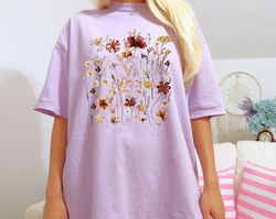 Comfort Colors Vintage Cottagecore Shirt, Goblincore Shirt, Boho Wildflowers Shirt, Nature Shirt, Botanical Shirt,Garden