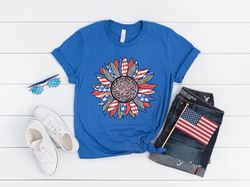 American flag sunflower shirt, Freedom Tshirt, USA Flag,  American Flag Shirt, fourth of july shirt, patriotic shirt, Co