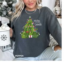 Christmas Cat Tree Sweatshirt, Merry Catmas Shirt, Meowy Christmas Sweatshirt, Christmas Sweatshirt, Christmas Cats Swea