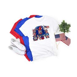 Truck and Gnomes Shirt, 4th of July Shirt, Independence Day Shirt, Memorial Shirt, Patriotic USA Gift, Gift for 4th of J