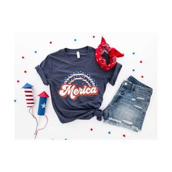 Merica Shirt, 4th of July Shirt, Independence Day Shirt, Memorial Shirt, Patriotic USA Gift, Gift for 4th of July Crew,