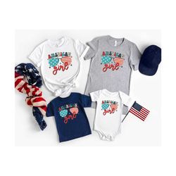 American Girl Shirt, 4th of July Shirt, Independence Day Shirt, Memorial Shirt, Patriotic USA Gift, Gift for 4th of July