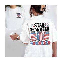 Star Spangled Hammered 4th Of July Shirt, Patriotic America Shirt, Fourth Of July Shirt, Independence Day Shirt, Red Whi
