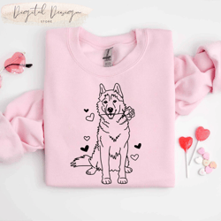 Comfort Colors Husky Valentine Shirt, Cute Husky With Rose, Husky Lover Shirt, Husky Dog Shirt, Husky Mom Valentine Gift