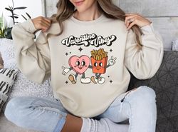 Retro Valentine Vibes Sweatshirt, Cute Valentines Day Heart Shirt, Funny Valentines Day Gift For Teacher, Valentine Day