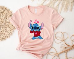 Valentine Stitch Heart Shirt, Valentine Disney Characters T-Shirt, Valentines Day Shirt, Disney Matching Tee, Stitch Lov