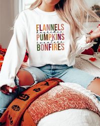 Flannels shirt, Flannels Hayrides, Bonfires Pumpkins, Bonfires Shirt, Pumpkin Spice tee, Fall Shirt, Thankful Shirt, Fal