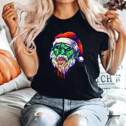 Zombie Christmas Shirt, Clever Christmas Tee, Funny Zombie Santa T-shirt, Scary Zombie T-shirt, Holiday Shirt, Bella Can