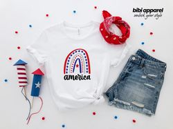 4th of July Rainbow America Shirt, 4th of July Rainbow Shirt, Rainbow Shirt, Independence Day Shirt, 4th of July Gift, I