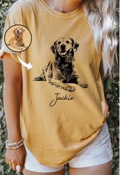 custom pet t shirt with pet photo and name  personalized pet portrait shirt  custom dog cat graphic tee