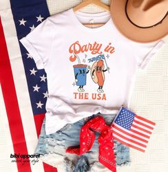 Party in the USA Shirt  Retro, Hippie, Vibes, Boho, Groovy, Patriotic Shirt, Fourth Of July Shirt, American Shirts, July