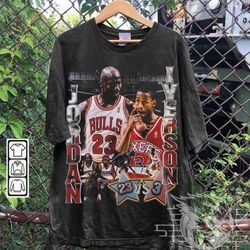 allen iverson vs michael jordan 90s basketball bootleg style shirt, basketball graphic tee, unisex sweatshirt, gift for