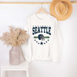 Seattle Football Sweatshirt, Vintage Style Seattle Football Crewneck Sweatshirt, America Football Hoodie, Football Fan